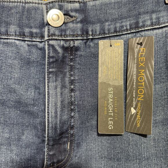 Lee Flex Motion Jeans 26W Long Straight Leg Stretch Denim Mid Rise New Tags - Picture 4 of 10